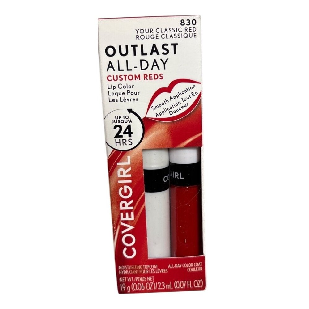 Covergirl Lip Color Classic Red Outlast All Day Moisturizing Topcoat